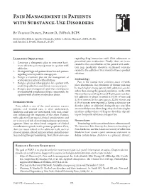 Pain Management in Patients with Substance-Use Disorders
