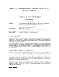 The Brady-Johnson Program in Grand Strategy Yale University 0Bstudies