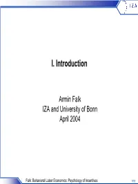 Armin Falk IZA and University of Bonn April 2004