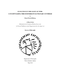 CONCEPTULIZING the EXTENDED EVOLUTIONARY SYNTHESIS by Brian Patrick Hoburg