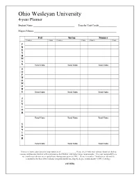 Four-Year Course Planning Chart
