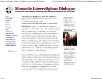 Monastic Interreligious Dialogue | Introduction: Responses from the Audience
