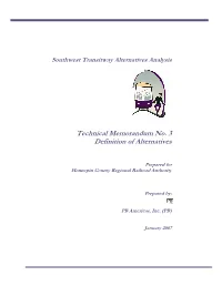 Technical Memorandum No. 3 Definition of Alternatives