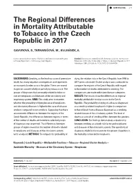 The Regional Differences in Mortality Attributable to Tobacco in the Czech Republic in 2017