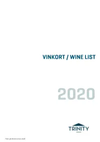 Vinkort / Wine List