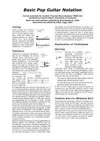 Basic Pop Guitar Notation