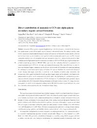 Direct Contribution of Ammonia to CCN-Size Αlpha-Pinene Secondary Organic Aerosol Formation