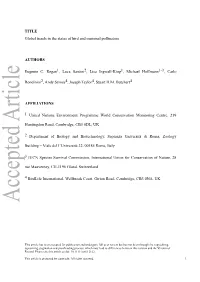 Global Trends in the Status of Bird and Mammal Pollinators