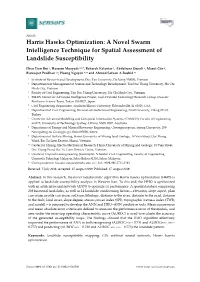 Harris Hawks Optimization: a Novel Swarm Intelligence Technique for Spatial Assessment of Landslide Susceptibility