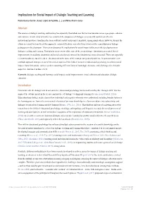 Implications for Social Impact of Dialogic Teaching and Learning