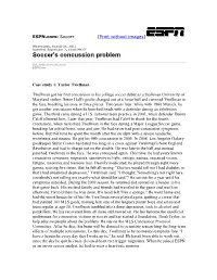 Soccer's Concussion Problem