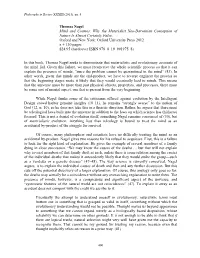 Thomas Nagel Mind and Cosmos: Why the Materialist Neo-Darwinian Conception of Nature Is Almost Certainly False