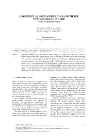 ALIGNMENT of OPEN SOURCE TOOLS with the NEW ISO 25010 STANDARD Focus on Maintainability