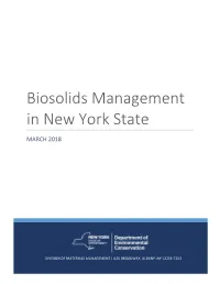 Biosolids Management in New York State