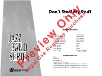 Legal Use Requires Purchase NOTES to the CONDUCTOR Gordon This Funky Little Tune Has a Driving Groove and Is a Nice Feature for Your Trumpet and Trombone Soloists