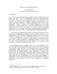 Luvo-Lycian Dorsal Stops Revisited H. Craig Melchert University Of