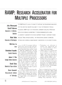 Ramp: Research Accelerator for Multiple Processors