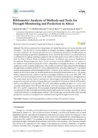 Bibliometric Analysis of Methods and Tools for Drought Monitoring and Prediction in Africa