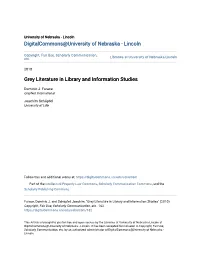 Grey Literature in Library and Information Studies