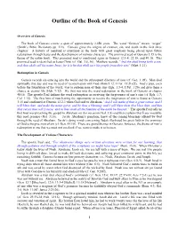 Outline of the Book of Genesis