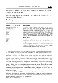 Performance Analysis of Voip Call