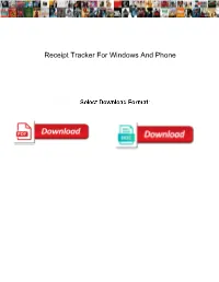 Receipt Tracker for Windows and Phone