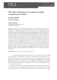 The Effect of Booktrack on Students Reading Comprehension Ability