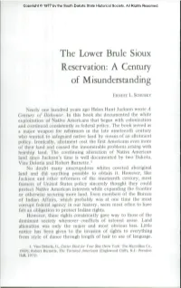 The Lower Brule Sioux Reservation: a Century of Misunderstanding