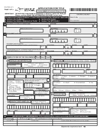 Application for Title (MV-82TON)