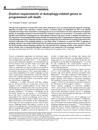 Distinct Requirements of Autophagy-Related Genes in Programmed Cell Death