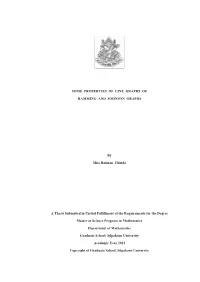 SOME PROPERTIES of LINE GRAPHS of HAMMING and JOHNSON GRAPHS by Miss Ratinan Chinda a Thesis Submitted in Partial