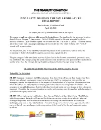2021 Legislative Final Report