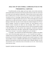 Analysis of Non-Verbal Communication in The