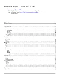 Dungeons & Dragons 3.5 Edition Index – Deities
