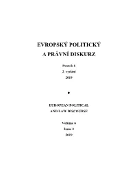 European Political and Law Discourse, 2019, Volume 6, Issue 2