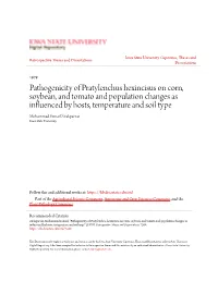 Pathogenicity of Pratylenchus Hexincisus on Corn, Soybean, And