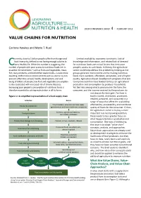 Value Chains for Nutrition