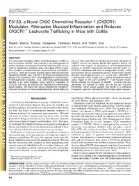 CX3CR1) Modulator, Attenuates Mucosal Inflammation and Reduces CX3CR11 Leukocyte Trafficking in Mice with Colitis