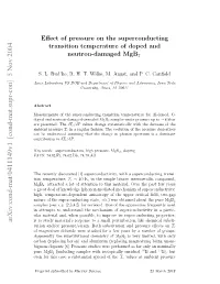 Effect of Pressure on the Superconducting Transition