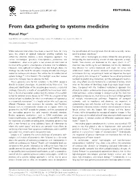 From Data Gathering to Systems Medicine
