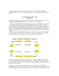 Nonaka's Four Modes of Knowledge Conversion