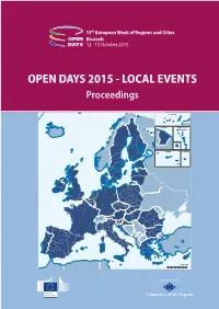 OPEN DAYS 2015 - LOCAL EVENTS Proceedings
