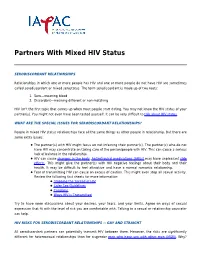Partners with Mixed HIV Status