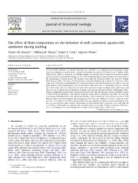 The Effect of Fluid Composition on the Behavior of Well Cemented, Quartz