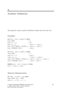 A Auxiliary Definitions