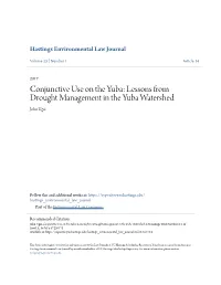 Conjunctive Use on the Yuba: Lessons from Drought Management in the Yuba Watershed John Ugai