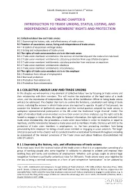 Online Chapter B Introduction to Trade Unions, Status, Listing, and Independence and Members' Rights and Protection