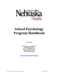 School Psychology Program Handbook