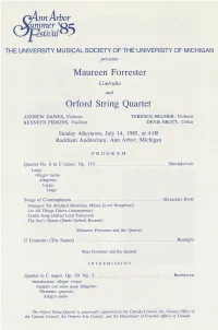 Ummer &gt;Oc Maureen Forrester Orford String Quartet