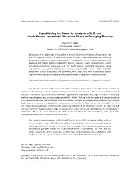 An Analysis of US and South Korean Journalists' Discourse About An